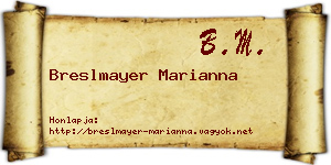 Breslmayer Marianna névjegykártya